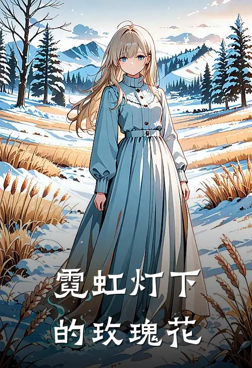 霓虹灯下的玫瑰花